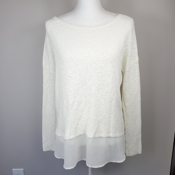 Two by Vince Camuto white ribbed sweater hem - Picture 1 of 9